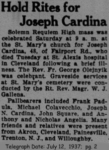 cardegna (giuseppe) 1937 obituary-rites