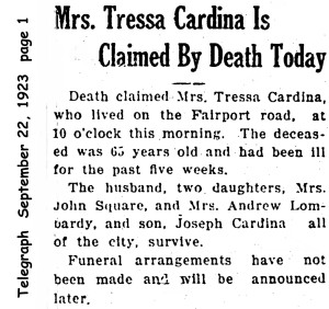 cardegna (teresa decristofaro) 1923 obituary