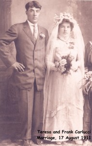 carlucci (frank) & scacciavillani (teresa) 1911 marriage photo