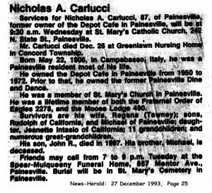 carlucci (nicola) 1993 obituary
