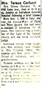 carlucci (teresa maria scacciavillani) 1963 obituary