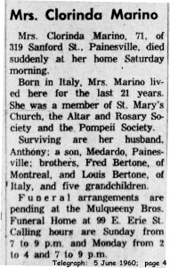 marano (clorinda bertone) 1960 obituary