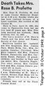 profeta (rosa barbera) 1949 obituary