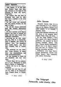 square (john) 1962 obituary
