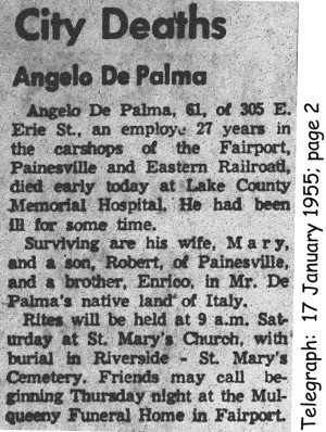 depalma (arcangelo) 1955 obituary