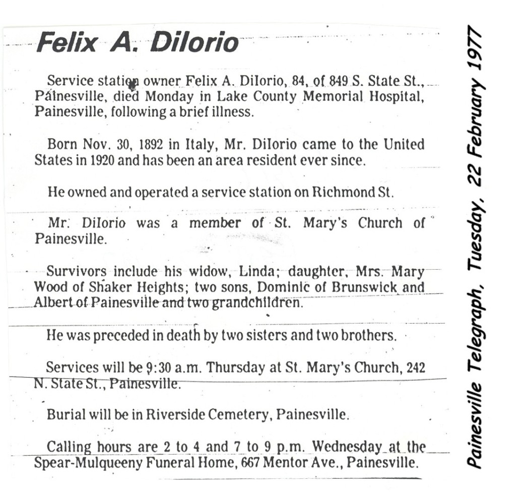 diiorio (feliceantonio) 1977 obituary
