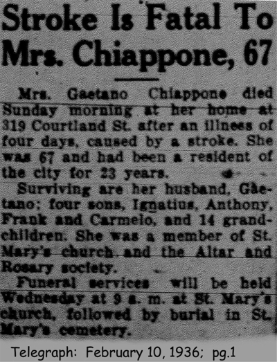 chiappone (angela pecoraro) 1936 obituary