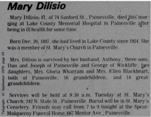 dilisio (maria bucci) 1979 obituary