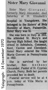 dalessandro (maria) 1970 obituary