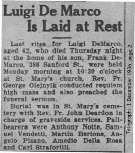 demarco (luigi) 1936 obituary-rites