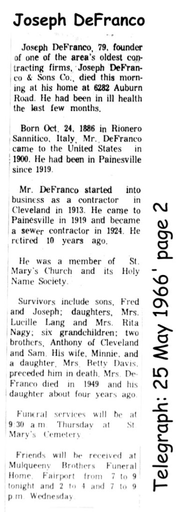 difranco (giuseppe) 1966 obituary